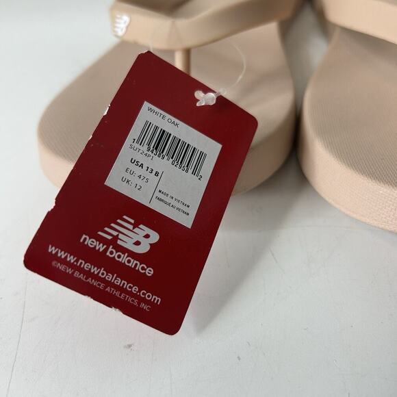 New Balance Unisex Flip Flops Women’s 13 B Slippers White Oak Beach - Picture 5 of 10